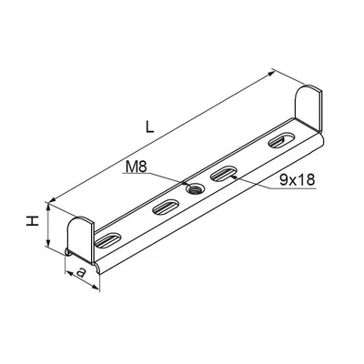Cintre creux interne largeur 28mm hauteur 58mm