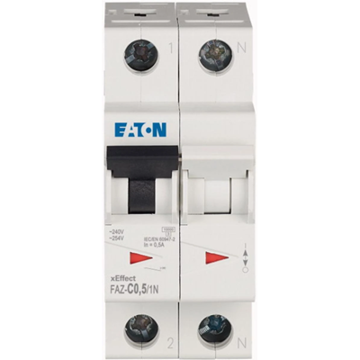 Circuit breaker, 0.5A, 1+N pole, FAZ-C0.5/1N