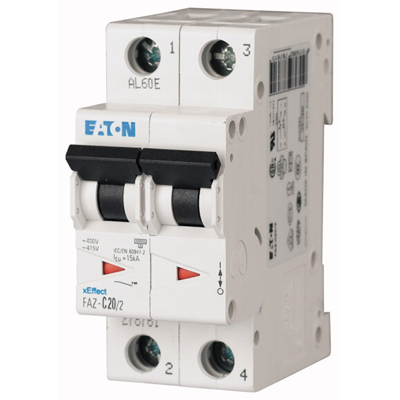 Circuit breaker, 1A, 2 poles, FAZ-C1/2