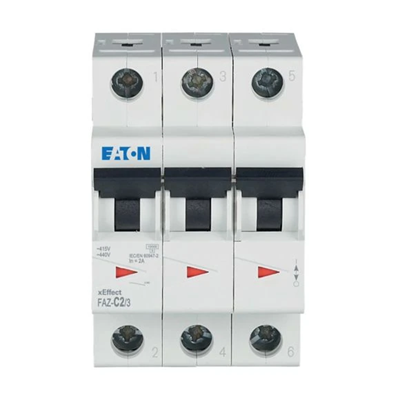 Circuit breaker, 2A, 3 poles, FAZ-C2/3
