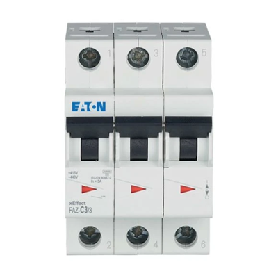 Circuit breaker, 3A, 3 poles, FAZ-C3/3