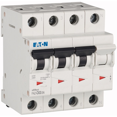 Circuit breaker, 63A, 3+N poles, FAZ-C63/3N