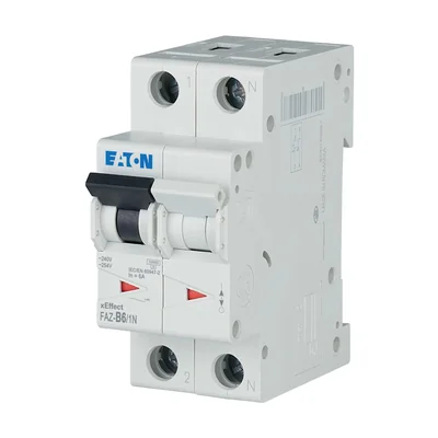 Circuit breaker, 6A, 1+N pole, FAZ-B6/1N