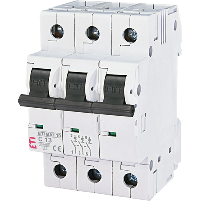 Circuit breaker ETIMAT10 3P 10kA C 13A