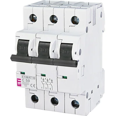 Circuit breaker ETIMAT10 3P 6kA C 50A