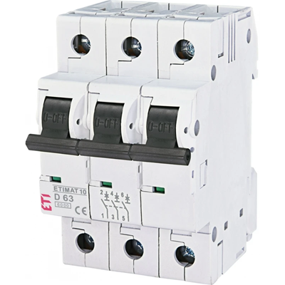 Circuit breaker ETIMAT10 3P 6kA D 63A