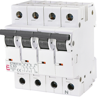 Circuit breaker ETIMAT10 3P+N 6kA C 63A