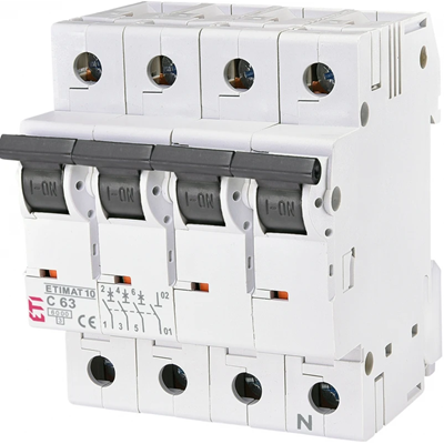Circuit breaker ETIMAT10 3P+N 6kA C 63A