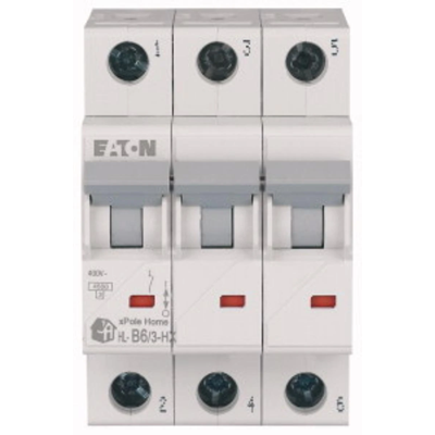 Circuit breaker HN-B6/3 6A 3P 6kA B 230V IP20 type AC