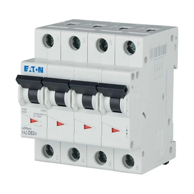 Circuit breaker type D 4-pole, 63A, D-Char