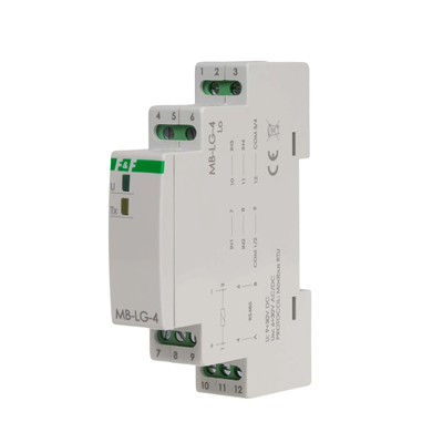 Čítač doby provozu s výstupem MODBUS RTU, 4-kanálový, 1 modul