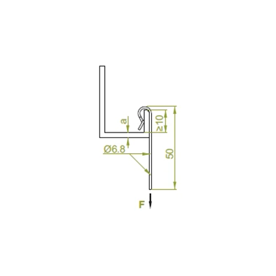 Clamp for suspending lightweight constructions to open profiles