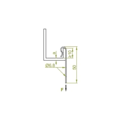 Clamp for suspending lightweight constructions to open profiles