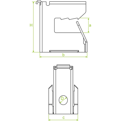 Clamp width 30mm height 30mm length 19mm