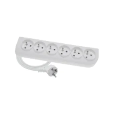 CLASSIC Cable alargador portátil 6 tomas con/salida 3m OMY 3x1 blanco
