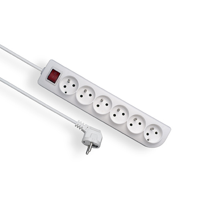 CLASSIC Portable extension cord 6 sockets with/u switch 5m OMY 3x1 white