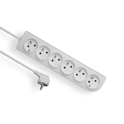 CLASSIC Přenosný prodlužovací kabel 6 zásuvek s/out 3m OMY 3x1 bílý