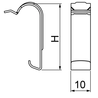 Clip für Kabelrinnen, 42 mm hoch