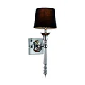 CLOE Applique E27 IP20 argent avec abat-jour noir