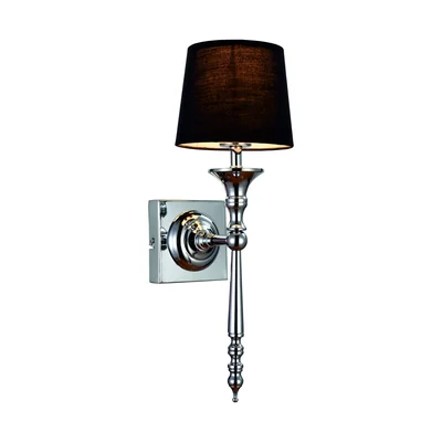 CLOE Wall lamp E27 IP20 silver with a black shade