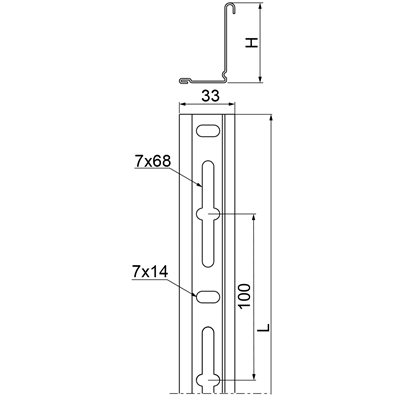 Cloison longueur 2m hauteur 57mm