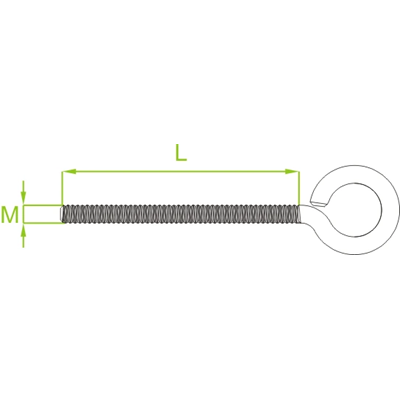 Closed hook bolt, SHZM6x80