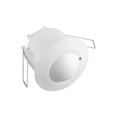CM-5 MICROWAVE MOTION SENSOR, max. 1200W, AC 220-240V, 50/60Hz, OPERATING ANGLE 360*, RANGE 1-8m ± 1.5- 3.5m, IP20, WORKS WITH LED, RECESSED MOUNT, WHITE