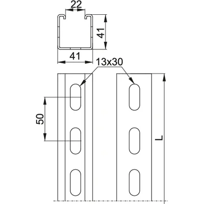 CMP41H41/2,5MC Ceownik montażowy gr. blachy - 1,5 mm