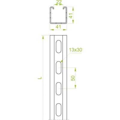 CMT41H41/3F Mounting channel, sheet thickness - 3 mm