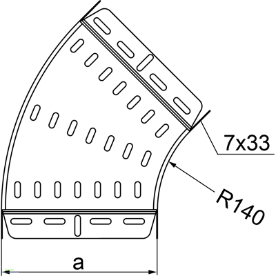 Codo de 45°, KKMPP/KKMPOP100H60