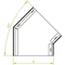Codo galvanizado, 45 grados, ancho 350 mm, alto 48 mm