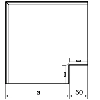 Codo galvanizado, ancho 350 mm, alto 48 mm