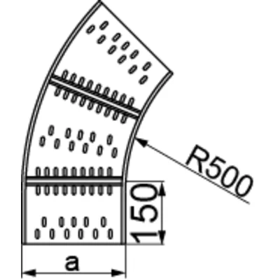 Codo KKSMC400H200 de 45°, espesor de chapa: 2 mm