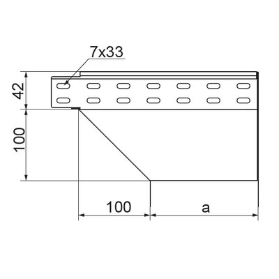 Codo reductor derecho KRPJ300H42, espesor de chapa: 1 mm