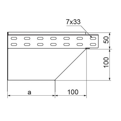 Codo reductor izquierdo, KRLJ100H50