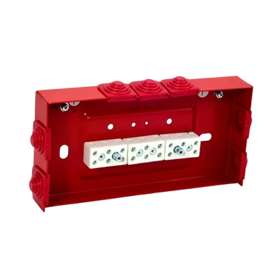 Coffret coupe-feu rectangulaire E90 traversant 3x3x4mm2 103x30x197mm rouge