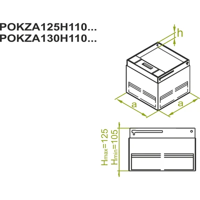 Coffret galvanisé POKZA250H110K avec serrure d'ouverture et couvercle en aluminium pour auges