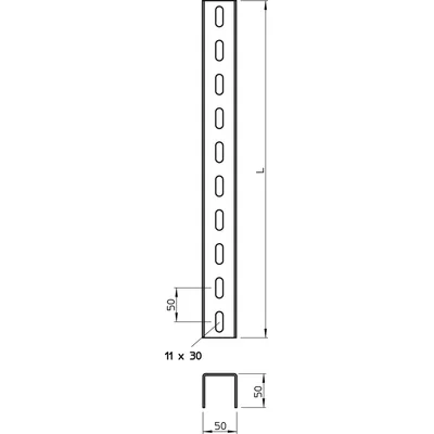 Colgador triangular en forma de U con perforación, de 5,50 pies (EE. UU.)