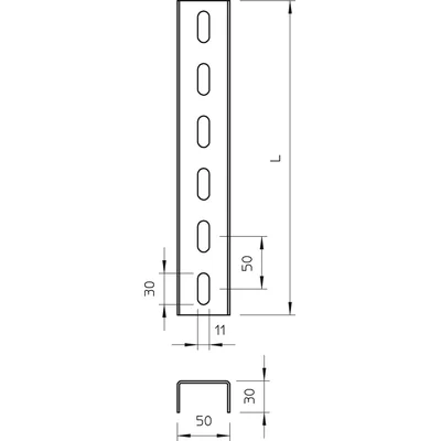 Colgador triangular en forma de U con perforación US 3 200 FS