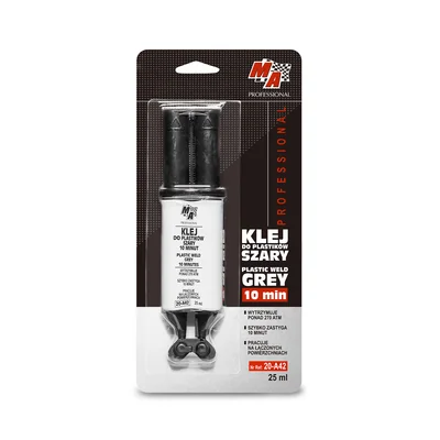 Colla plastica 10 minuti 25 ml in siringa MA PROFESSIONAL grigia 12 pz