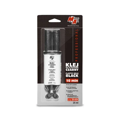 Colle pour plastiques 10 minutes 25ml en seringue MA PROFESSIONAL noir 12 pcs