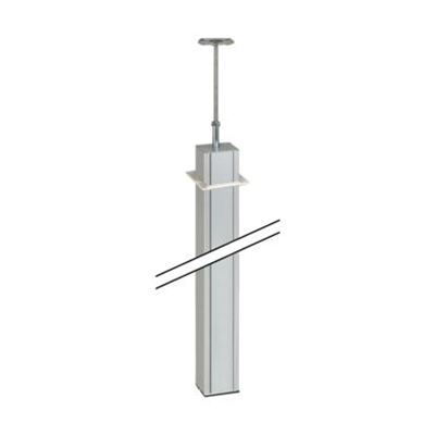 Colonne 1 face, hauteur 3m, 70x60mm, aluminium