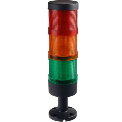 Colonne de signalisation 70 mm complète avec LED rouge, jaune et verte, 24 V CC