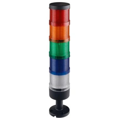 Columna de señalización de 70 mm, completa, con LED rojo, amarillo, verde, azul y blanco, 24 V CC.
