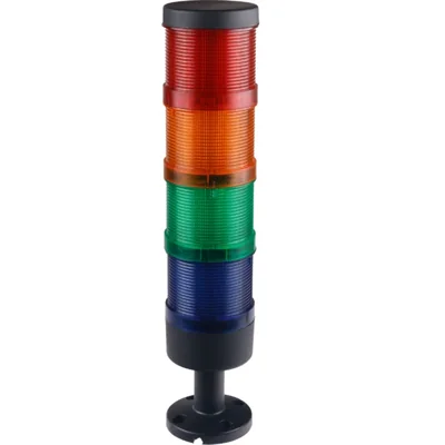 Columna de señalización de 70 mm, completa, con LED rojo, amarillo, verde y azul, 24 V CC.