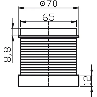 Columna de señalización, módulo base de 70 mm, 24 V CC.