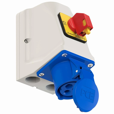 Combination socket with 0-1 Switch In: PG21, off 32A output 32/3 230V