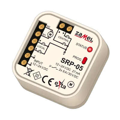 Commande universelle filaire pour volet roulant, encastrée au mur, type : SRP-05/12-24 V