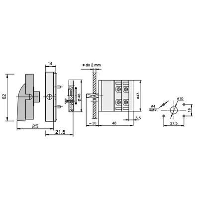Commutateur à came arc E12-15 0-1 IP-65