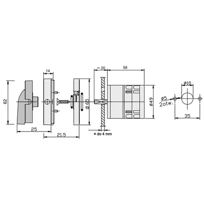Commutateur à came arc E25-15 0-1 3P 25A IP65